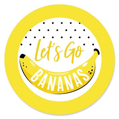 Big Dot of Happiness Let's Go Bananas - Tropical Party Circle Sticker Labels - 24 Count