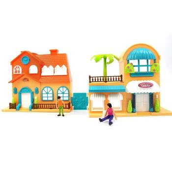 Insten 12 Pieces Doll House Playset with Furniture, Houses, Lights & Sounds, Pretend Toys for Kids