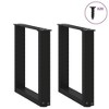 vidaXL Coffee table legs U shape 2pcs black steel 38x(42-43) cm - 4 of 4