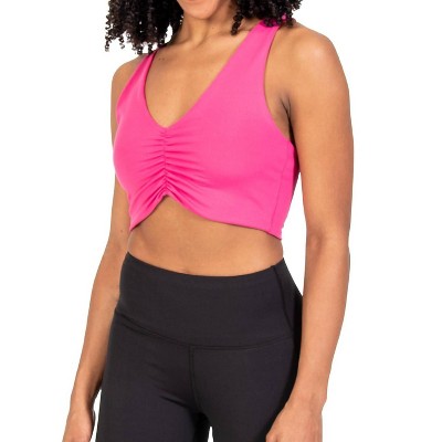 Women's Recycled Poly Shirred Front Racerback Sports Bra - Body Wrappers