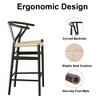 Lirago Solid Wood Bar Stool - No Assembly, 350LBS Capacity, Mid-Century Black - 3 of 4