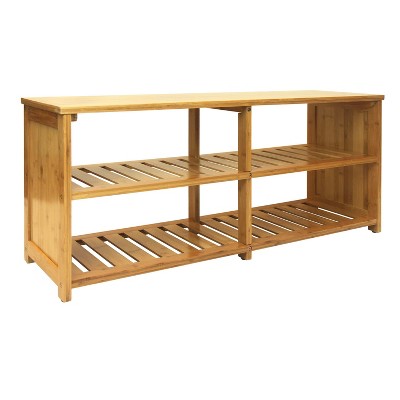 Oceanstar 10-Pair Bamboo Entryway Storage Bench.