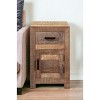 HomeRoots 26" Brown Solid Wood Square End Table With Drawer - 2 of 4