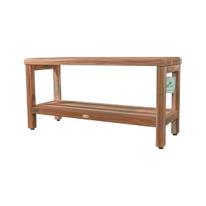 35" Eleganto ED1002 Wide Teak Shower Bench with Shelf - EcoDecors - 1 of 4