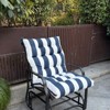 VisioGear 2PCS Set High Back Patio Chair Cushions, Tufted Rocking Chair Cushions, Adirondack Cushions, Blue Stripe, 44''*22''*4" - 2 of 4
