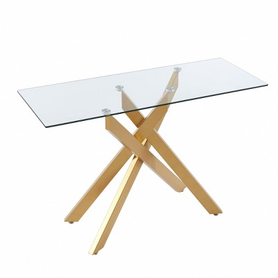 Probe Hues 45.3 Inch Glass Top Coffee Table