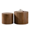 TOAOTBNBO Classic Coffee Table, Living Room Table with Circular Design, Contemporary Coffee Tables for Apartment, Brown - 2 of 4