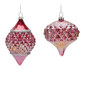 Christmas Glass Ornament (Set 6) 4 Inch Height Holiday Tree Decoration by Melrose - 1 of 3