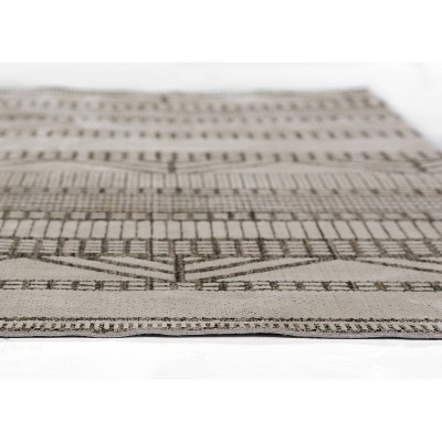 Rectangular Black Synthetic Easy Care Area Rug