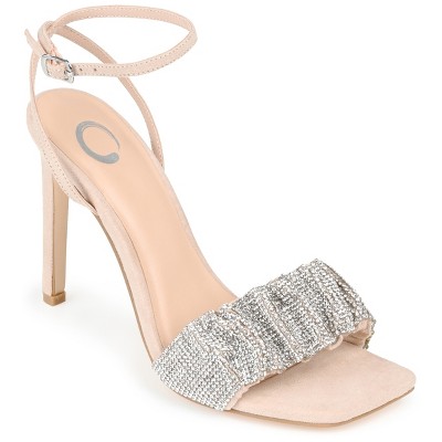 Journee Collection Womens Arlette Tru Comfort Foam Open Toe High Stiletto Pumps Nude 9