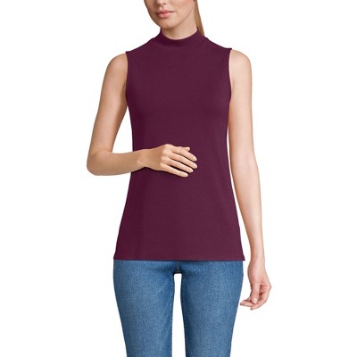 Lands' End Women's Sleeveless Polished Essentials Mock Neck Top