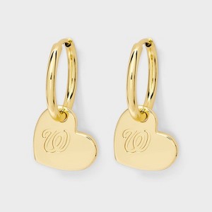 Bijoux Sport by Luv Aj MLB Gold Logo Heart Hoop Earrings - 1 of 3