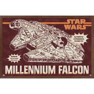 Trends International Star Wars: New Vintage - Millennium Falcon Framed Wall Poster Prints - 1 of 4