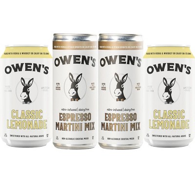 Owen’s Craft Mixers | Martini Mix | Classic Lemonade & Espresso Martini Mix, Handcrafted in the USA with Premium Ingredients | Vegan & Gluten-Free Soda Mocktail and Cocktail Mixer