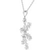 Slickblue Women's Rhodium Plated Snowflake Pendant Necklace, Cubic Zirconia, 35mm, 15.5" Link Chain with Extender - 2 of 3
