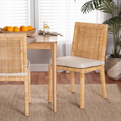 Rattan wood dining discount chairs