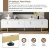 Whisen Modern TV Stand with Metal Legs & Gold Handles, Console Table with Cabinets and Adjustable Shelves, Fits TVs Up to 80'' - 4 of 4
