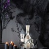 Whisen Halloween Cardboard Haunted House Decor with LED Lights, Battery Powered - Beige & Black - 3 of 4