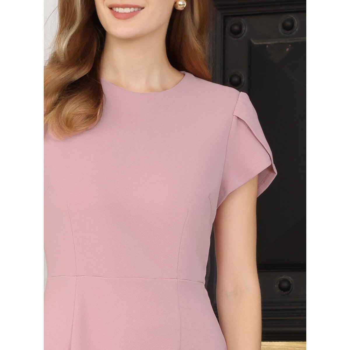 Женские платья INSPIRE CHIC Women's Wear to Work Sheath Petal Sleeve Elegant Office Pencil Dress Small Navy Blue 2 Packs Pink/Red X-Large — фото 4