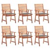 vidaXL 6-Piece Patio Dining Chairs with Cushions – Durable Weather-Resistant Outdoor Furniture Made of Solid Acacia Wood - Gray - 2 of 4