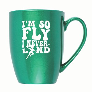 Elanze Designs I'm So Fly I Neverland 10 ounce New Bone China Coffee Tea Cup Mug, Emerald Green - 1 of 4