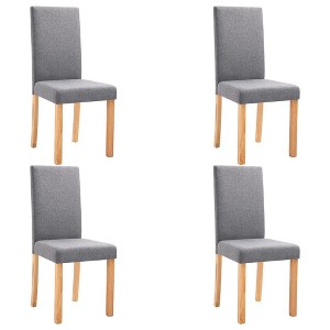 vidaXL Dining Chairs, 4 Pcs, Light Gray Fabric - 1 of 4