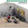 8x15 Ft Outdoor Storage Shed, Steel Utility Tool Shed with Sloped Roof & Lockable Door, Backyard Garden Patio Lawn Outdoor Shed - 4 of 4