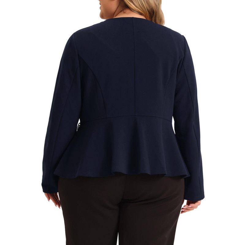 Agnes Orinda Women's Plus Size Work Fashion Button Chain Jacket Blazers, 4 of 6