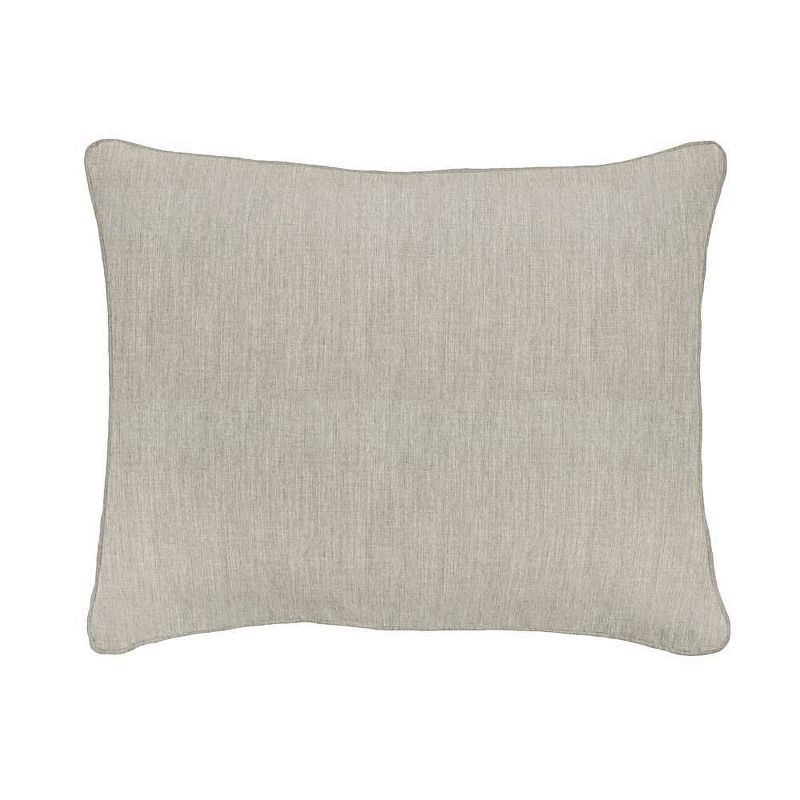 Sunbrella 25&#34; x 30&#34; Canvas Outdoor Corded Back Pillow Granite Gray, 1 of 7