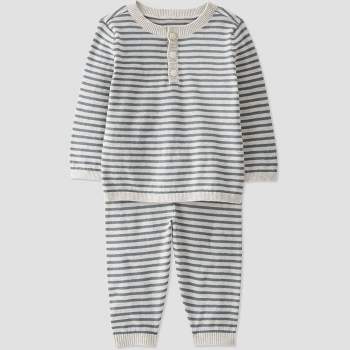 Little Planet by Carter’s Baby 2pc Striped Top and Bottom Set - Heather Gray