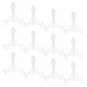 Unique Bargains Plastic Folding Clear Picture Frame Decorative Holder Stands 12 Pcs - 1 of 4
