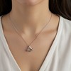 Anna-Kaci Women's Interlocking Triangle Pendant Necklace with Minimalist Geometric Design - Silver - 3 of 4