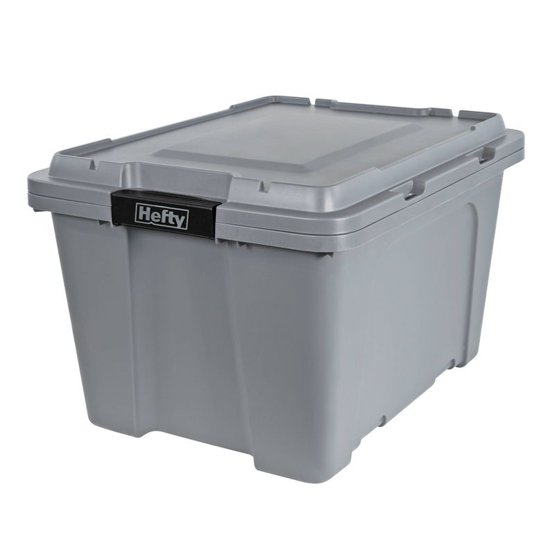 Hefty 18gal Max Pro Storage Tote Gray, 1 of 8