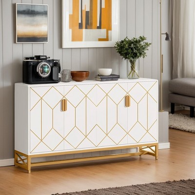 Hommoo 59" Modern Sideboard Buffet Kitchen Storage Cabinet with Doors