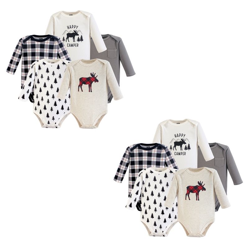 Hudson Baby Unisex Baby Cotton Long-Sleeve Bodysuits, Moose 10-Piece, 1 of 2