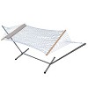 Rope Hammock with Steel Stand & Pillow - White - Algoma: Outdoor Patio, Backyard Use, No Tools Assembly - 3 of 4