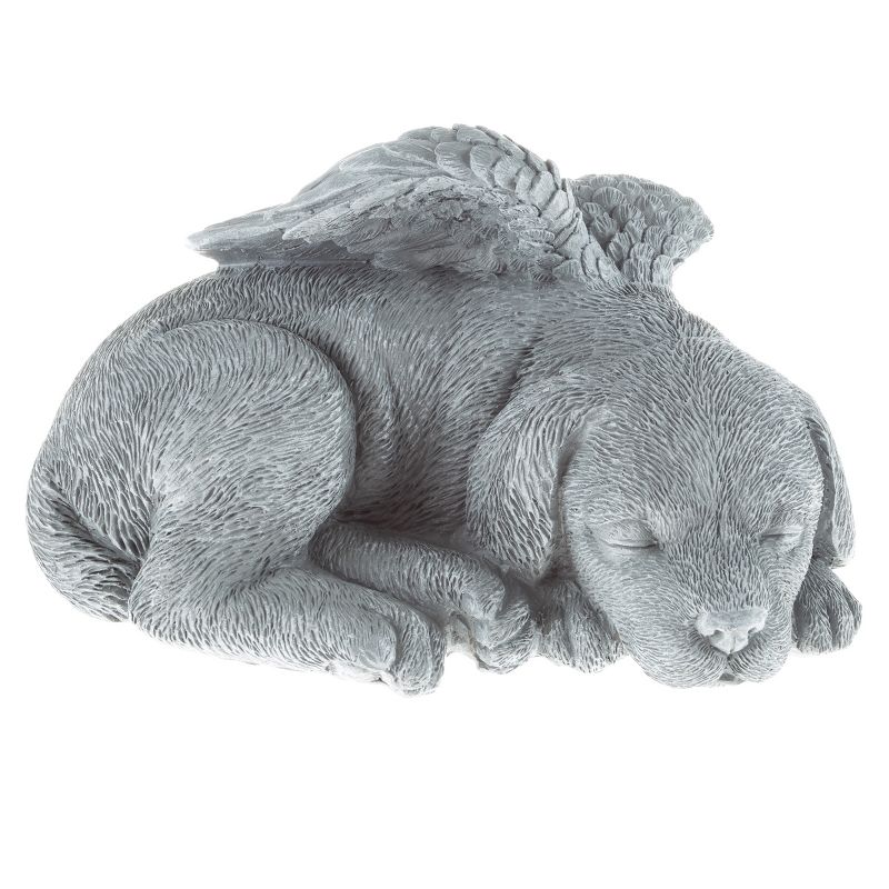 Nature Spring Sleeping Angel Pet Memorial Statue - Dog Remembrance Grave Marker Stone Figurine - 9" x 7" x 5", 1 of 9