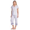 Casual Nights Women's Short Sleeve Floral Capri Pajama Set - 2 of 4