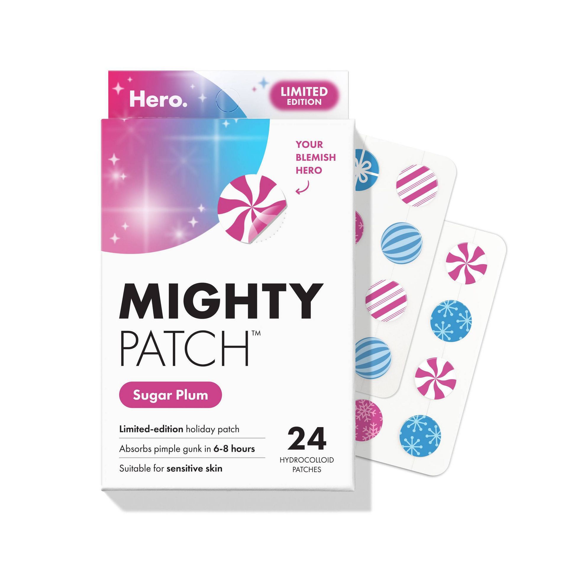 Hero Cosmetics Mighty Patch Sugar Plum Limited Edition Holiday Hydrocolloid Pimple Patches - 24ct