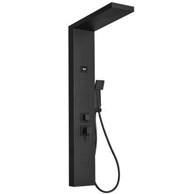 BWE 2-Jet Rainfall Shower Tower Shower Panel System with Rainfall Shower Head and Shower Wand