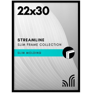 Americanflat 22x30 Picture Frame with Polished Plexiglass - Streamline Collection - Thin Border Picture Frame for Wall Display - black - 1 of 4
