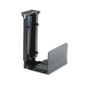 Safco Ergo-Comfort Fixed-Mount Under Desk CPU Holder, Black, 7"w x 9.5"d x 14"h - 1 of 1