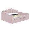 YOOCOZZ Full Size Velvet Upholstered Daybed with Backrest, Armrests and Pull-Out Trundle - 3 of 4