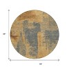 Gold And Charcoal Abstract Washable Indoor Outdoor Area Rug - 3 of 4