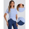 Allegra K Women's Summer Casual Boat Neck Short Sleeve Twist Knot Crop T-Shirt - 2 of 4