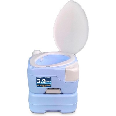 thumbnail interactive-video image 1 of Portable Travel Flush Toilet 3.2 Gal Camping Commode For Outdoor Indoor Use 1 of 5