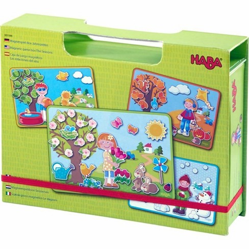 HABA Zippy Cars Magnetic Game Box with 4 Background Scenes in Storage Tin 301948