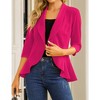 Womens Blazer 3/4 Sleeve Casual Office Business Open Front Suit Jacket Cardigan - 4 of 4