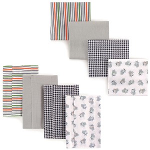 Luvable Friends Infant Boys Cotton Flannel Burp Cloths and Receiving Blankets, 8-Piece, Dog, One Size - 1 of 1