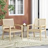 CAVINAS Acacia Wood Wicker Patio Chairs No Cushion,Light Brown Outdoor Accent Chairs for Garden,Backyard,Balcony - 3 of 4
